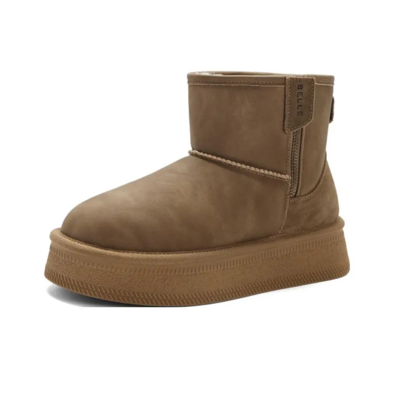 BELLE Warm Wear-Resistant Height Increasing Slip-Resistant 12cm Snow Boots Women's-1