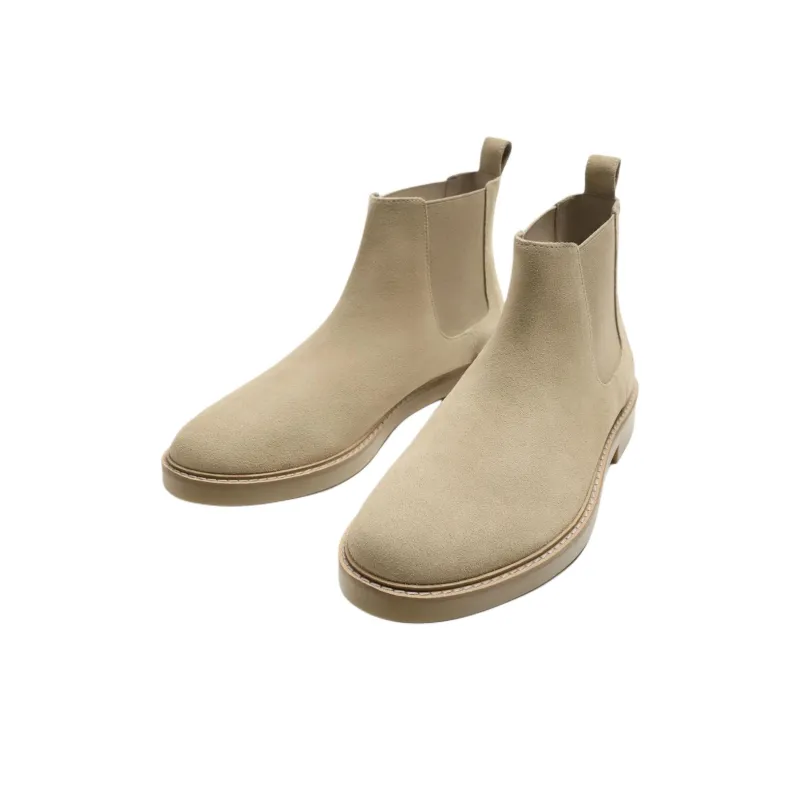 ZARA Short Chelsea Boots Men's Sandy Brown-2