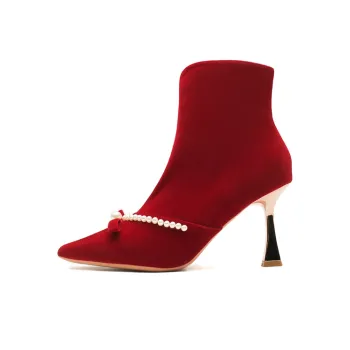 Ainer cat Ankle Boots 8cm Women's Red