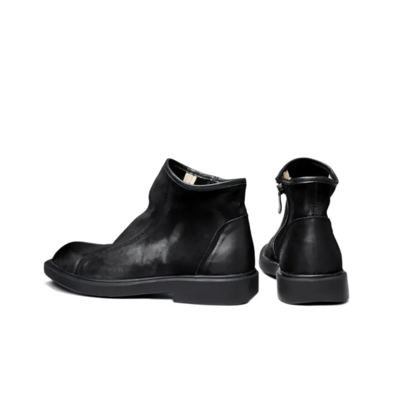 LEYGMENLG Ankle Boots Men Black/Coffee/Yellow Brown/Silver-9