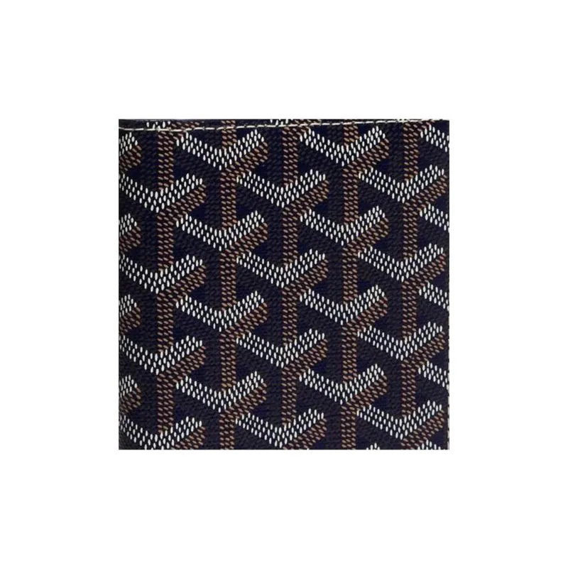 GOYARD SAINT ROCH Canvas With Leather Dog's Teeth Wallet Unisex Marine Blue-3