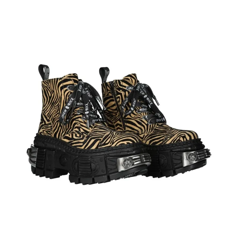NEW ROCK Ankle Boots 10cm Leopard-3