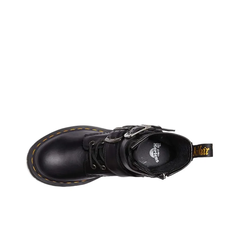 Dr. Martens Dr.Martens 1460 Buckle Pull Up Leather Lace Up Boots 'Black Silver' Women's-2