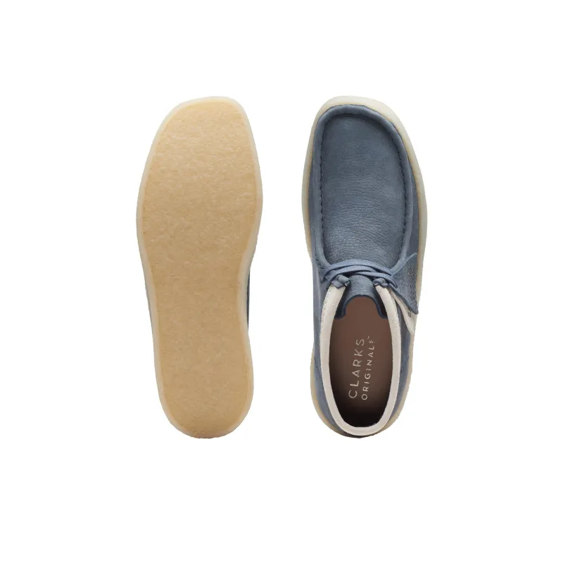 Clarks Originals Wallabee Cup Boot Blue Nubuck Khaki-3