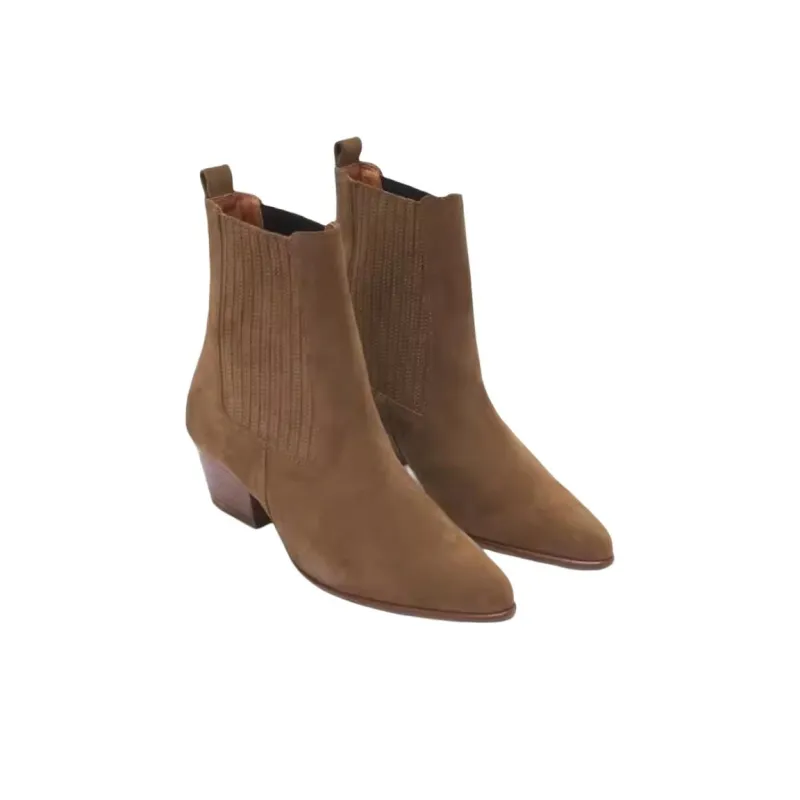 Sandro Short Chelsea Boots Women's Brown-3