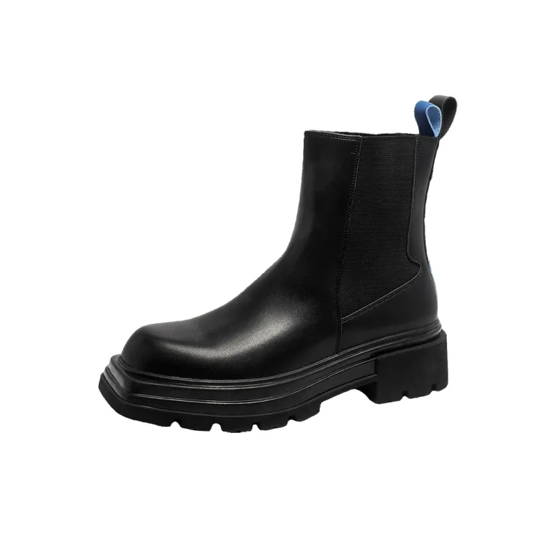 ΛOLUNKΛ Short Chelsea Boots 5CM Men's Black-1