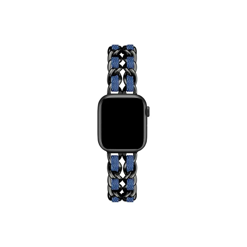 CHRROTA Watch Band Compatible With All Devices Denim, Metal-7