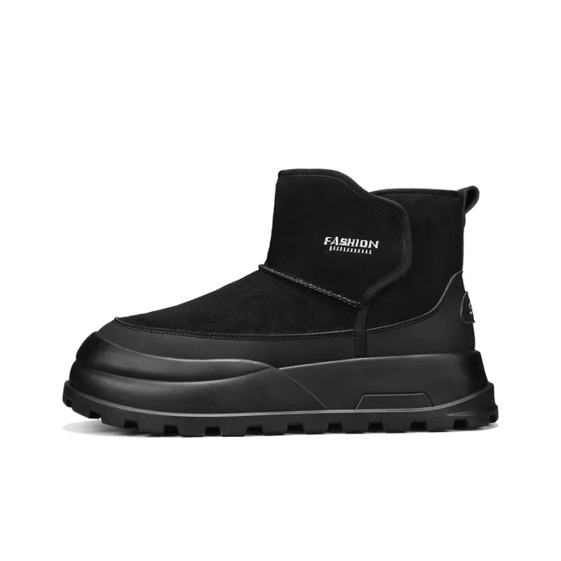 MEXICAN Warm Water Resistant Wear Resistant Coverage Short Snow Boots Men's-0