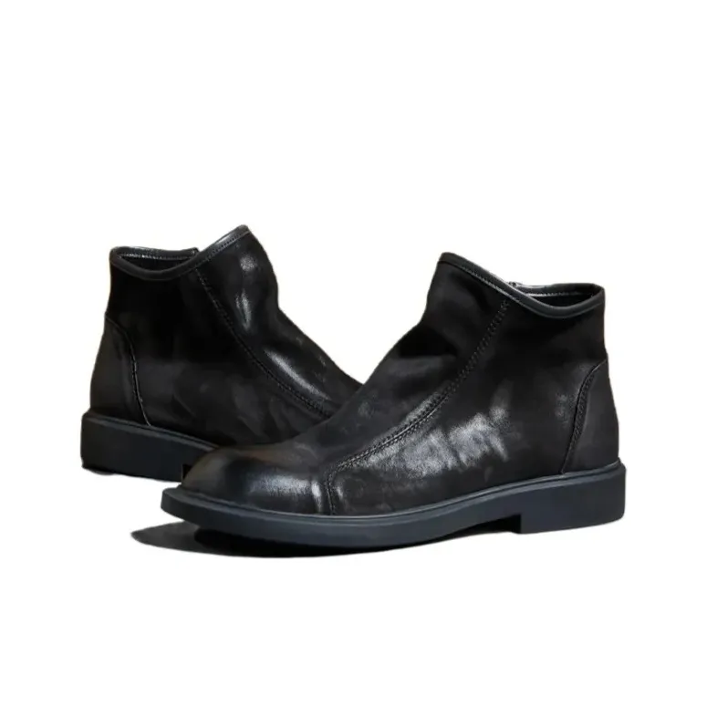 LEYGMENLG Ankle Boots Men Black/Coffee/Yellow Brown/Silver-8