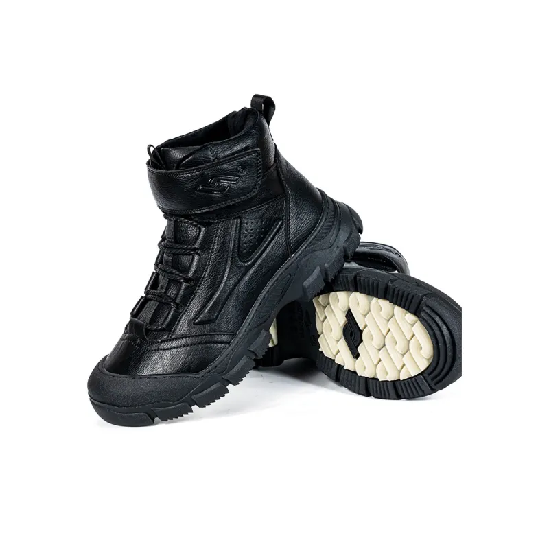 Yi Jiabao Warm Slip Resistant Short Snow Boots Men's Black-1