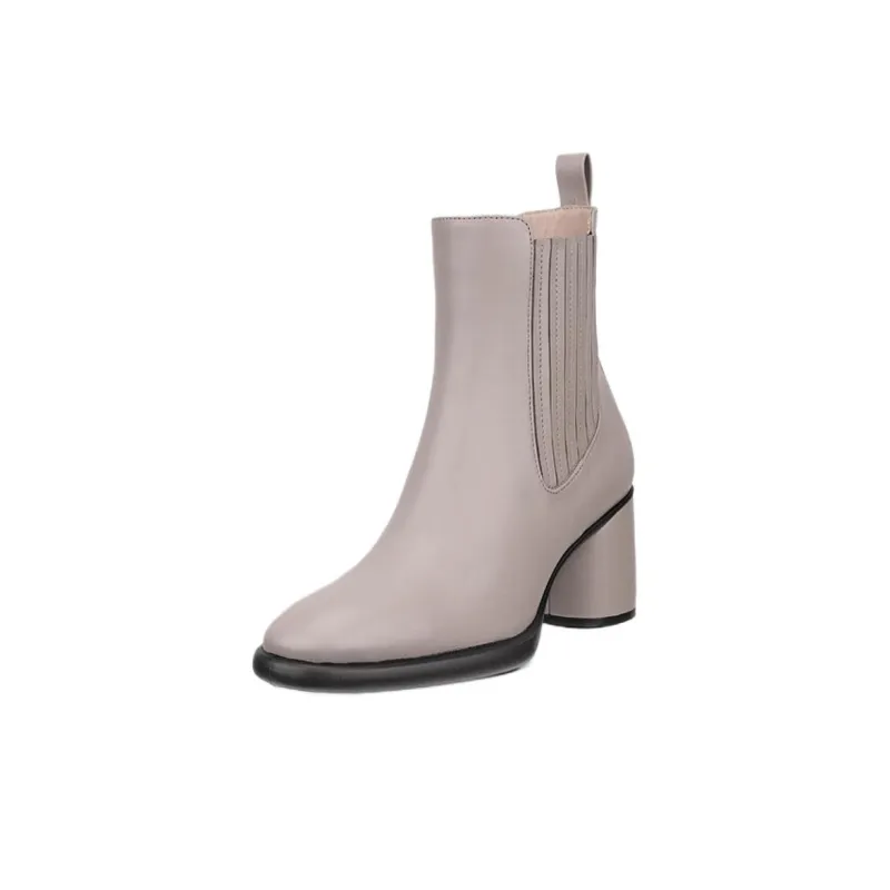 Ecco Short Chelsea Boots Women's Gray Pink-1