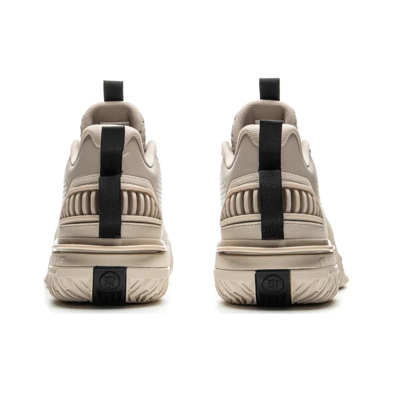 LiNing Badfive Abrasion Resistant Rebound High Top Basketball Shoes Men's Beige-5