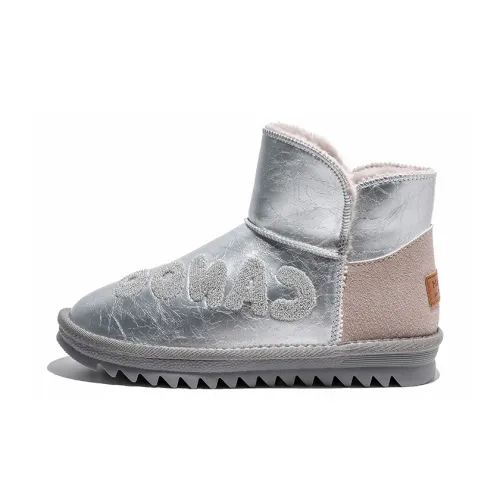 HUANQIU Warm Coverage Crew Snow Boots Women's Silver