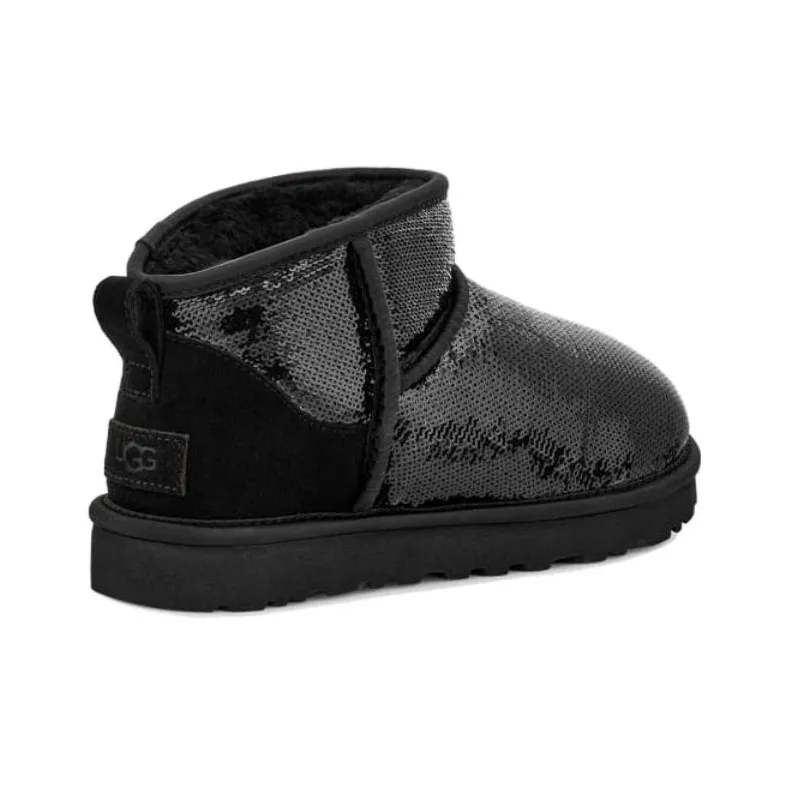 UGG Classic Ultra Mini Boot Mirror Ball Black Women's-3