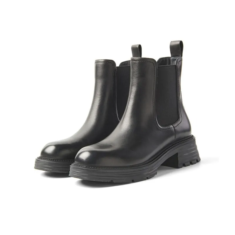 PT'SON Short Chelsea Boots Women's Black/Beige/Black, Fleece Lined/Beige, Fleece Lined-16