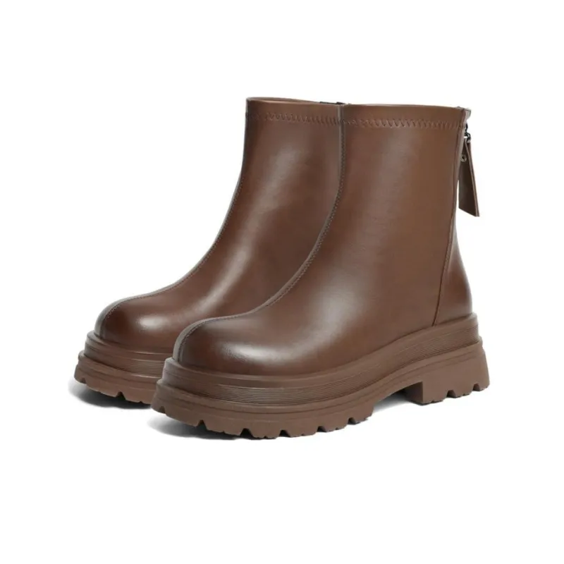 BELLE Ankle Boots 5.5cm Women's Ecru Black Brown-20