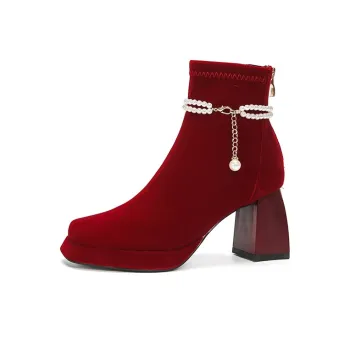 TADSW Ankle Boots 7cm Women's Red