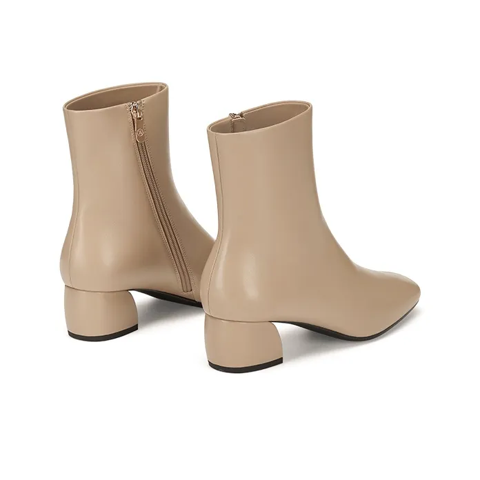 73Hours Cream Narrative Ankle Boots 5cm Women's-11
