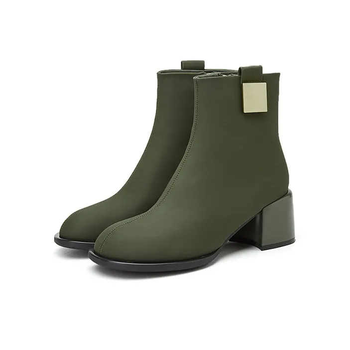 DAPHNE Ankle Boots Women's Black/Green-5