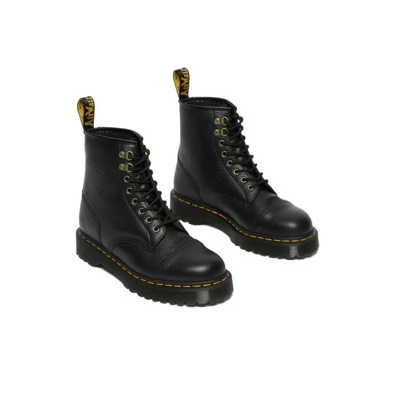 Dr. Martens 1460 Bex Faux Fur Lined Leather Lace Up Boots 'Black'-2