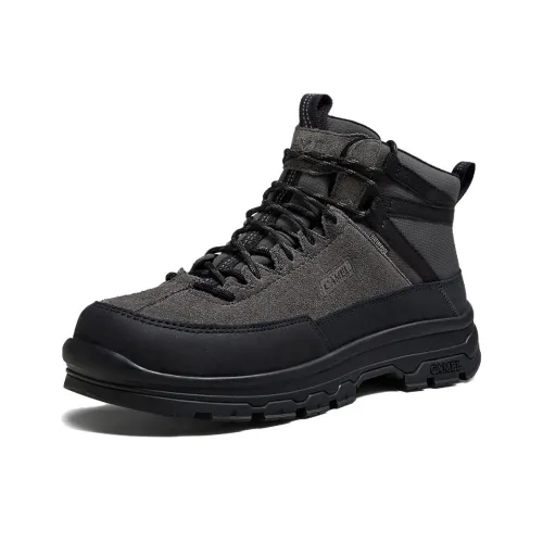 CAMEL Wear-Resistant Slip-Resistant Short Outdoor Boots 4.5cm Men's Black Gray