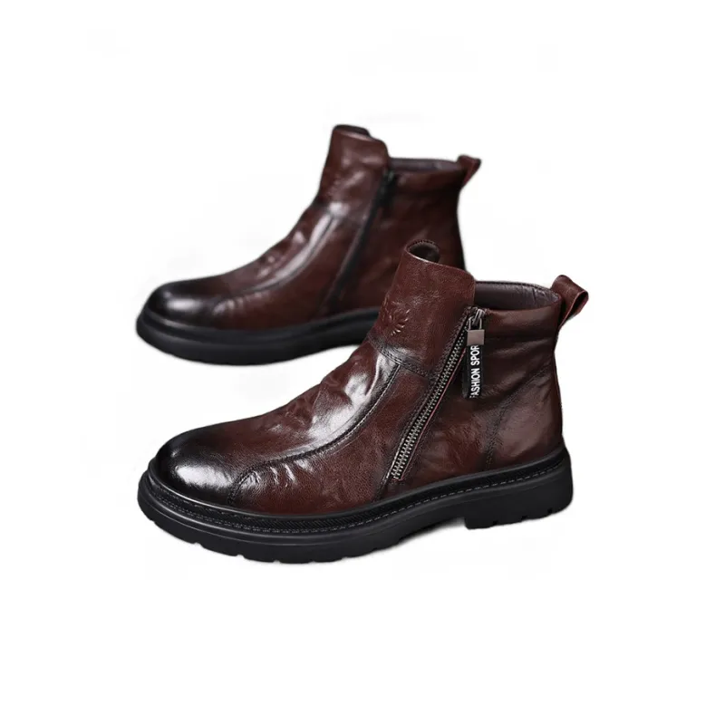 YEDANI Ankle Boots Men Black/Red-11