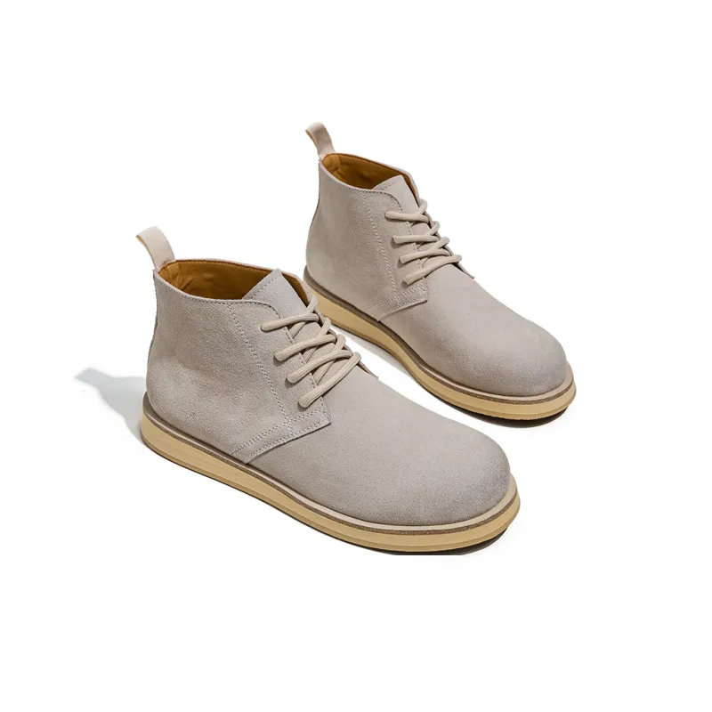 ZUWUDONG Ankle Boots Men Light Gray/Chocolate-5