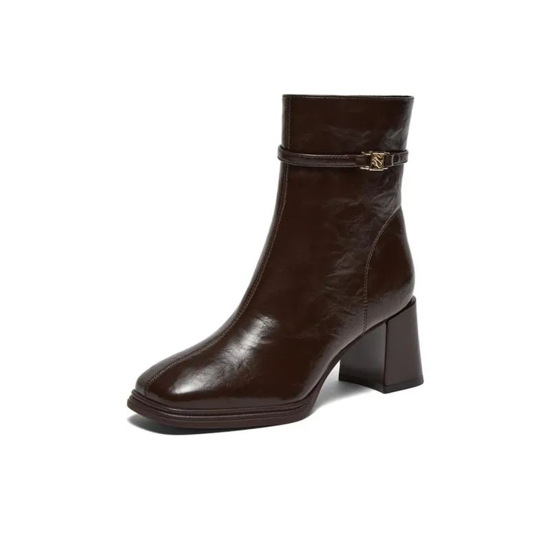 BASTO Ankle Boots Women's Black/Burgundy/Brown/Beige-5