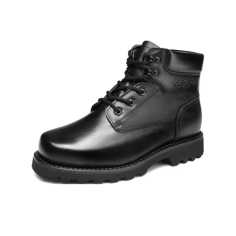 Strongman 3515 Leather Boots For Men Winter Wool Boots 13cm Cold Resistant Men's Ankle Boots-1