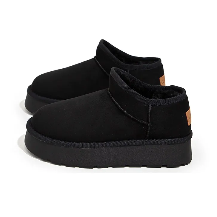 Feiyue Abrasion Resistant Slip Resistant Short Snow Boots Women's Black-3