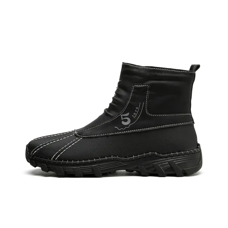 Qiandongmeili Ankle Boots Men Black/Khaki/Gray-0