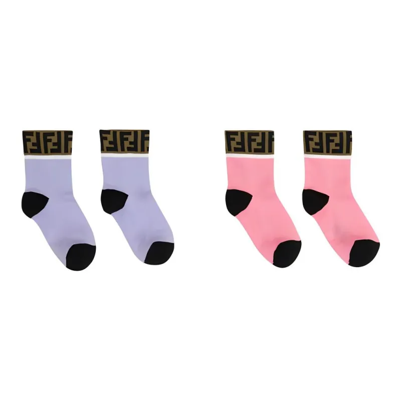 FENDI Unisex Mid-Calf Socks-1