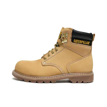 CAT Breathable Wear Resistant Cushioning Slip Resistant Short Outdoor Boots Men's Brown Yellow