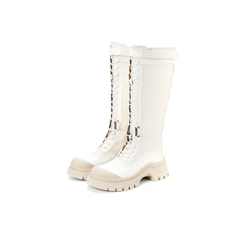 R'AZZURRO Knee high Boots Women's Cloud White-1