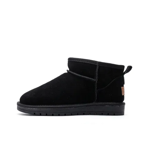 PAUL FRANK Wear-Resistant Slip-Resistant Warm Short Snow Boots Unisex Black