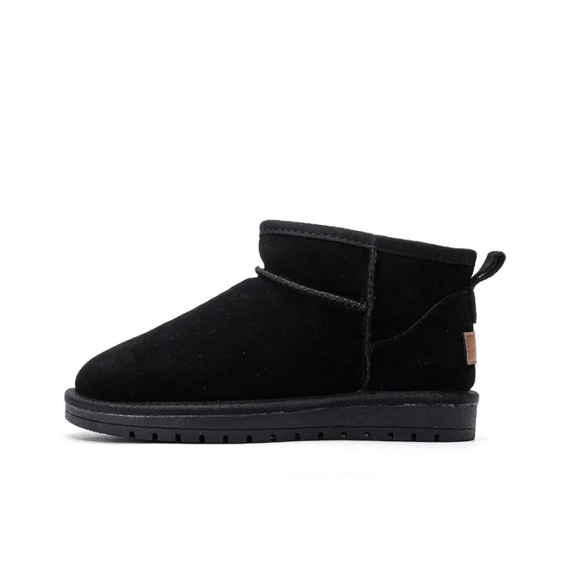 PAUL FRANK Wear Resistant Slip Resistant Warm Short Snow Boots Unisex Black-0