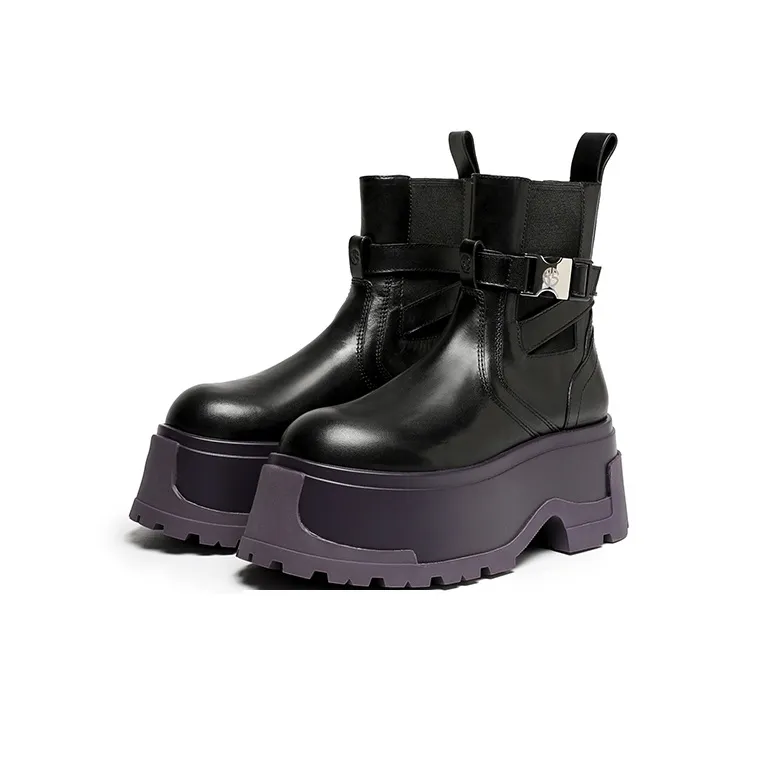 BLOCCO5 Buckle Decoration Height Increasing Short Chelsea Boots 6.5cm Women's-1