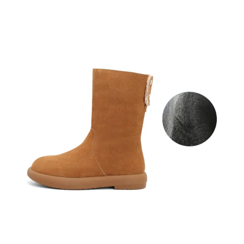 Senda Thermal Crew Snow Boots Women's Brown Yellow-1