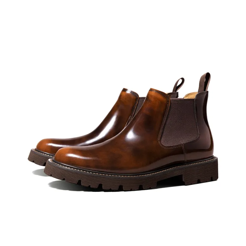 THOM WILLS Chelsea Boots Men Yellow Brown-2