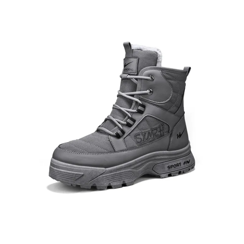 Binary Wear Resistant Cushioning Coverage Short Snow Boots Men's Gray-2