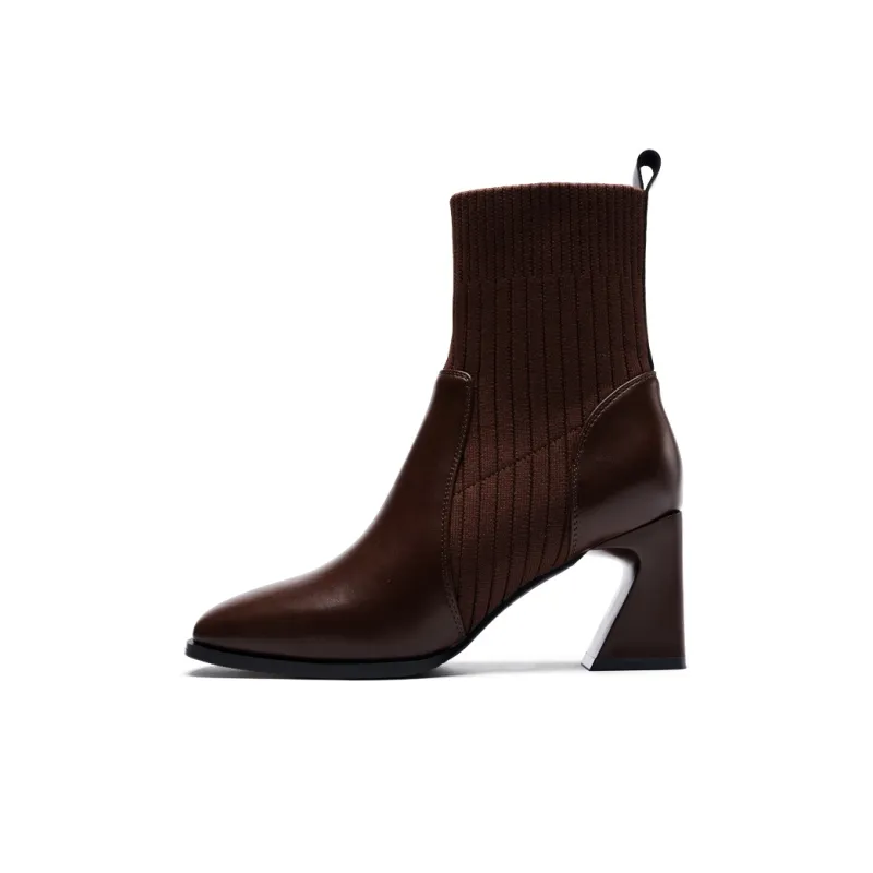 ZHR Ankle Boots Women's Black/Brown-6