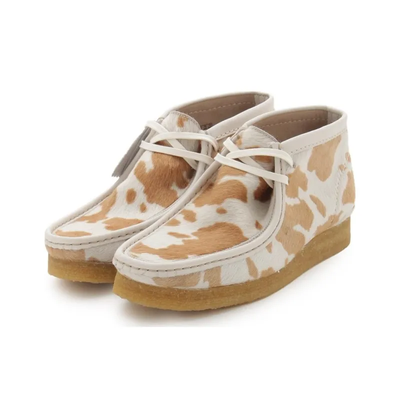 Clarks Originals Wallabee Boot Tan Cow Print Women's-3