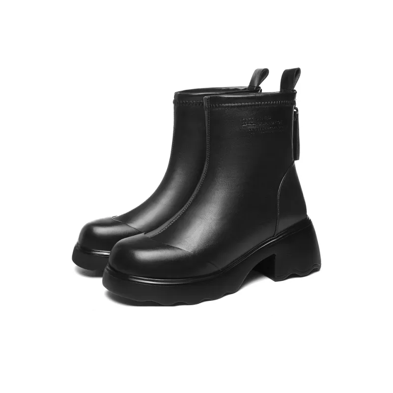 Golden Silk Rabbit Ankle Boots Women's-1