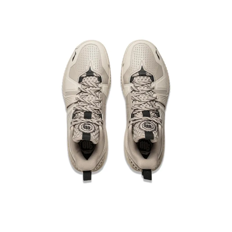 LiNing Badfive Abrasion Resistant Rebound High Top Basketball Shoes Men's Beige-4