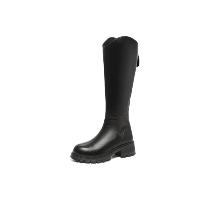 DUSTO Knee high Boots Women's Black/Beige/Coffee-1