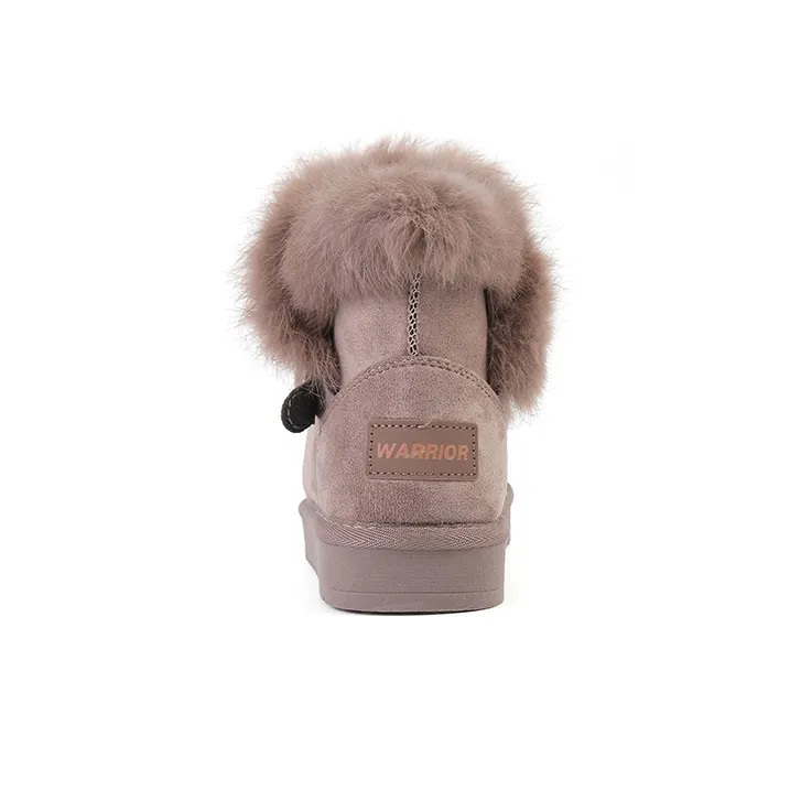 Warrior Thermal Abrasion Resistant Slip Resistant Short Snow Boots Women's Brown-3