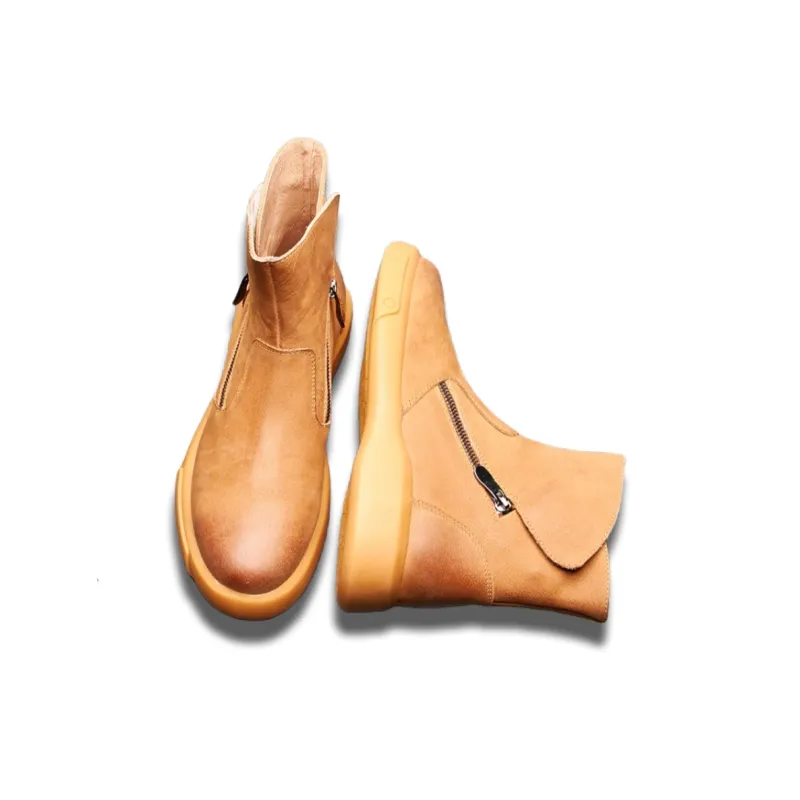 Brounvanm Ankle Boots Men Brown/Ginger Yellow/Khaki-2