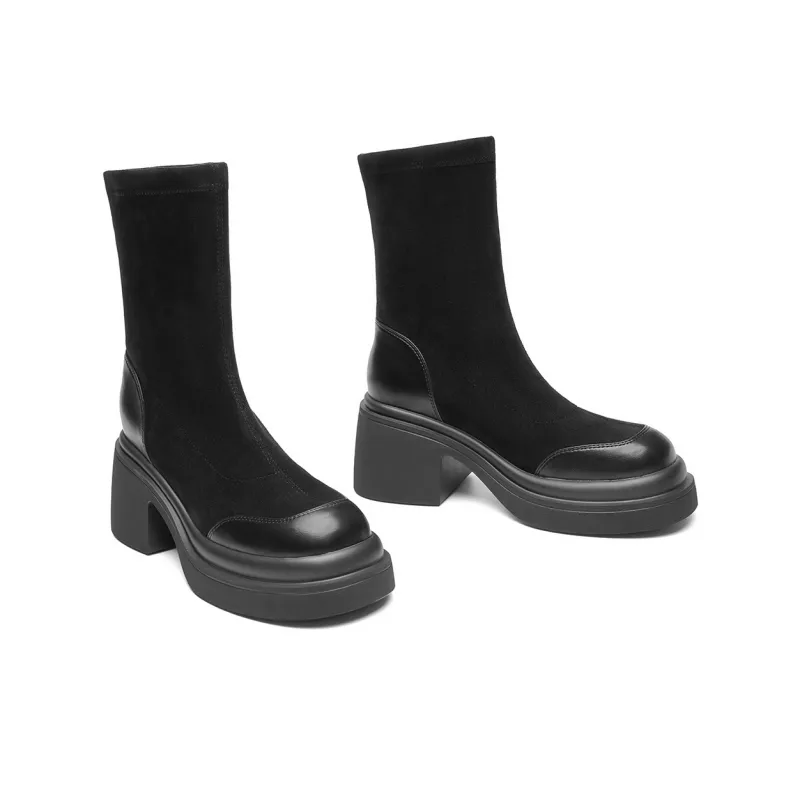 RED DRAGONFLY Stretch Boots 7.9CM Women's-5