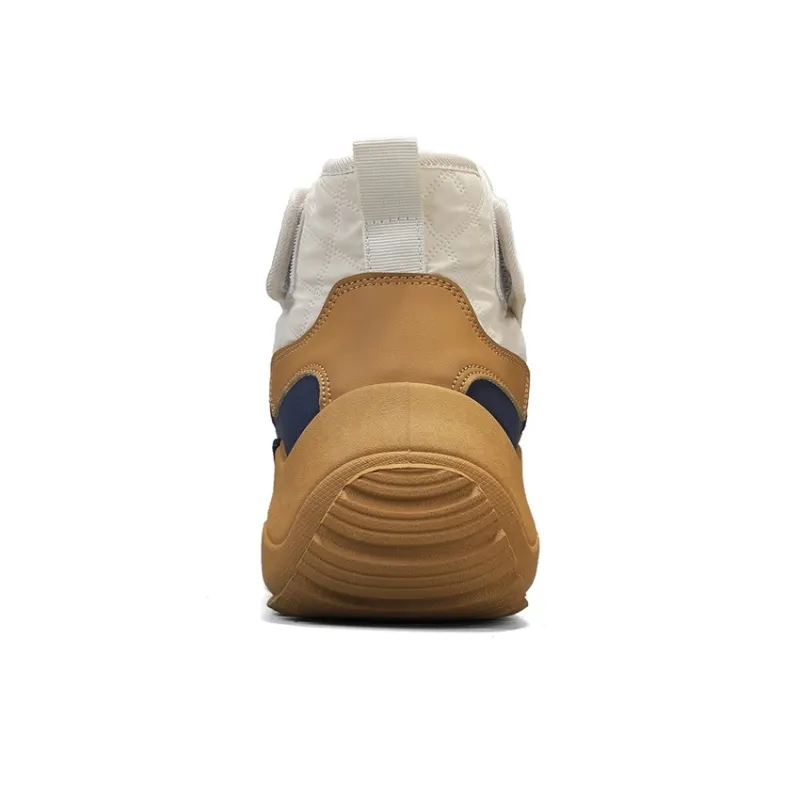 Warrior Warm Coverage Height Increasing Wear Resistant Slip Resistant Short Snow Boots Men's Beige Khaki Dark Blue-4