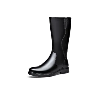 Beidouniao Knee-high Boots 3cm Men's Black